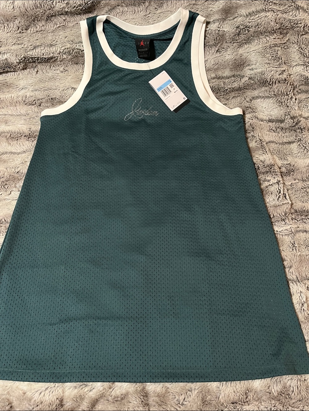 Jordan Teal Mesh Tank Dress with White Trim size M